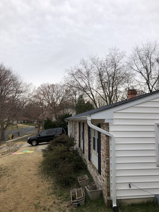 A 72-foot seamless gutter run along the side of a house
