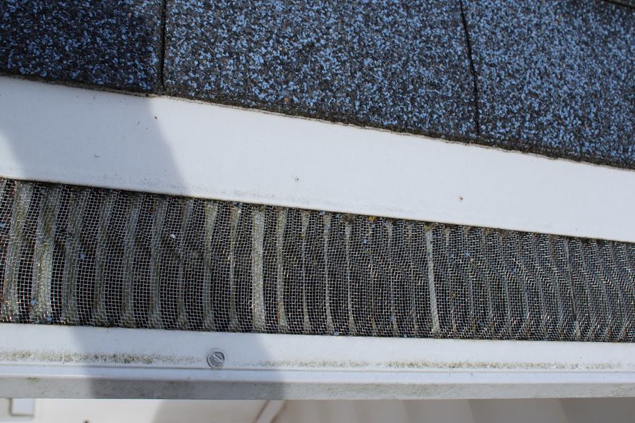 Valor Gutter Guard along a gutter run, seen from the roof